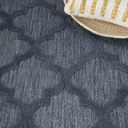 Nourison Easy Care Moroccan Navy Blue 5' X 7' Area -Rug, Trellis, Easy -Cleaning, Non Shedding, Bed Room, Living Room, Dining Room, Backyard, Deck, Patio (5X7)