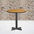 Flash Furniture Graniss 30'' Round Natural Laminate Table Top with 22'' x 22'' Table Height Base