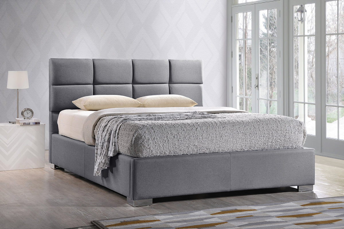 Baxton Studio Sophie Modern & Contemporary Fabric Upholstered Platform Bed, Queen, Grey