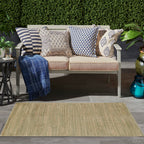 Nourison Essentials Indoor/Outdoor Green Gold 3' X 5' Area Rug, Easy Cleaning, Non Shedding, Bed Room, Living Room, Dining Room, Backyard, Deck, Patio (3X5)