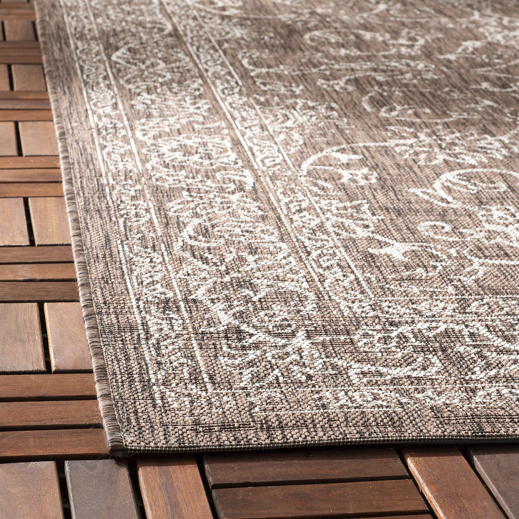 Safavieh Courtyard Collection 2' X 3'7' Grey/Navy Cy8680 Indoor/ Outdoor Waterproof Easy Cleaning Patio Backyard Mudroom Accent Rug