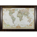 Craig Frames Wayfarer, Executive World Push Pin Travel Map, Distressed Dark Brown Frame and Pins, 24 by 36-Inch