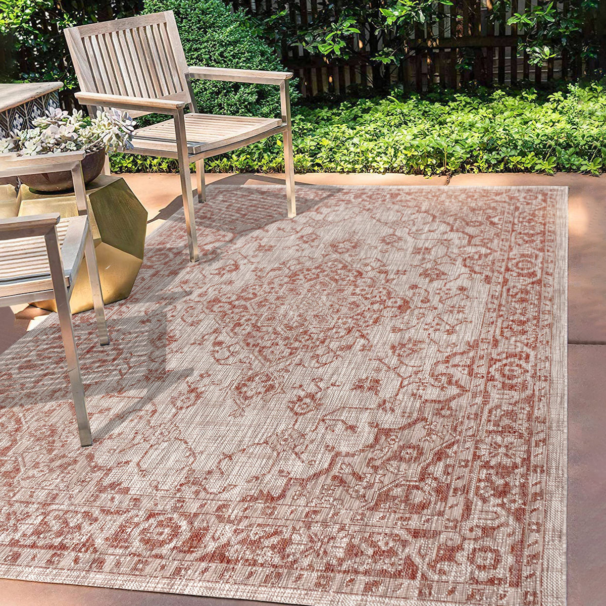 Jonathan Y Smb102A-5 Rozetta Boho Medallion Textured Weave Indoor Outdoor Area -Rug Coastal Bohemian Rustic Glam Easy -Cleaning
