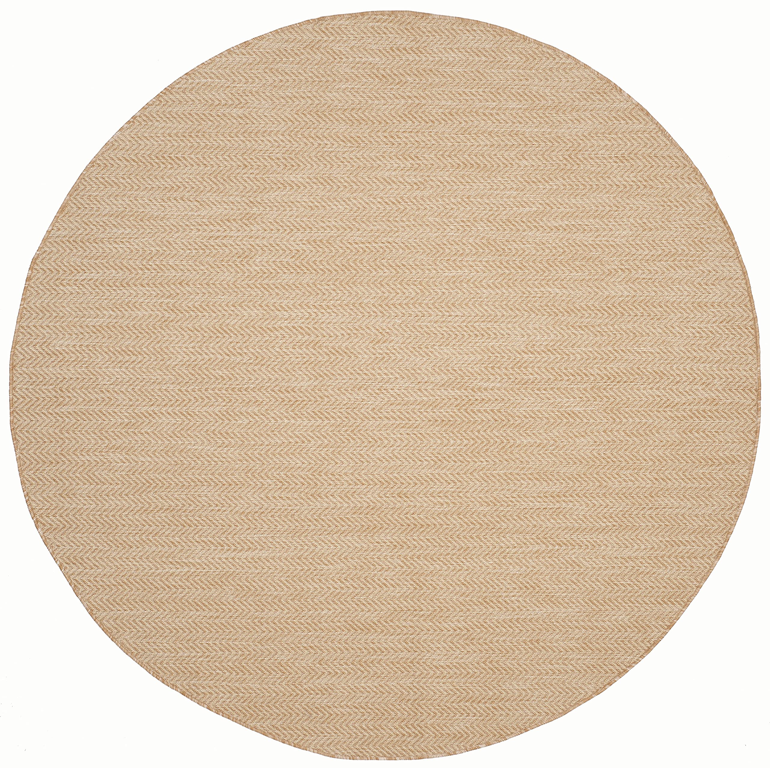 Safavieh Courtyard Collection 5'3' Round Natural / Cream Cy8022 Indoor/ Outdoor Patio Backyard Mudroom Area Rug