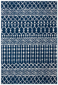 SAFAVIEH Tulum Collection Accent Rug - 2 x 4, Navy & Ivory, Moroccan Boho Distressed Design, Non-Shedding & Easy Care, Ideal f