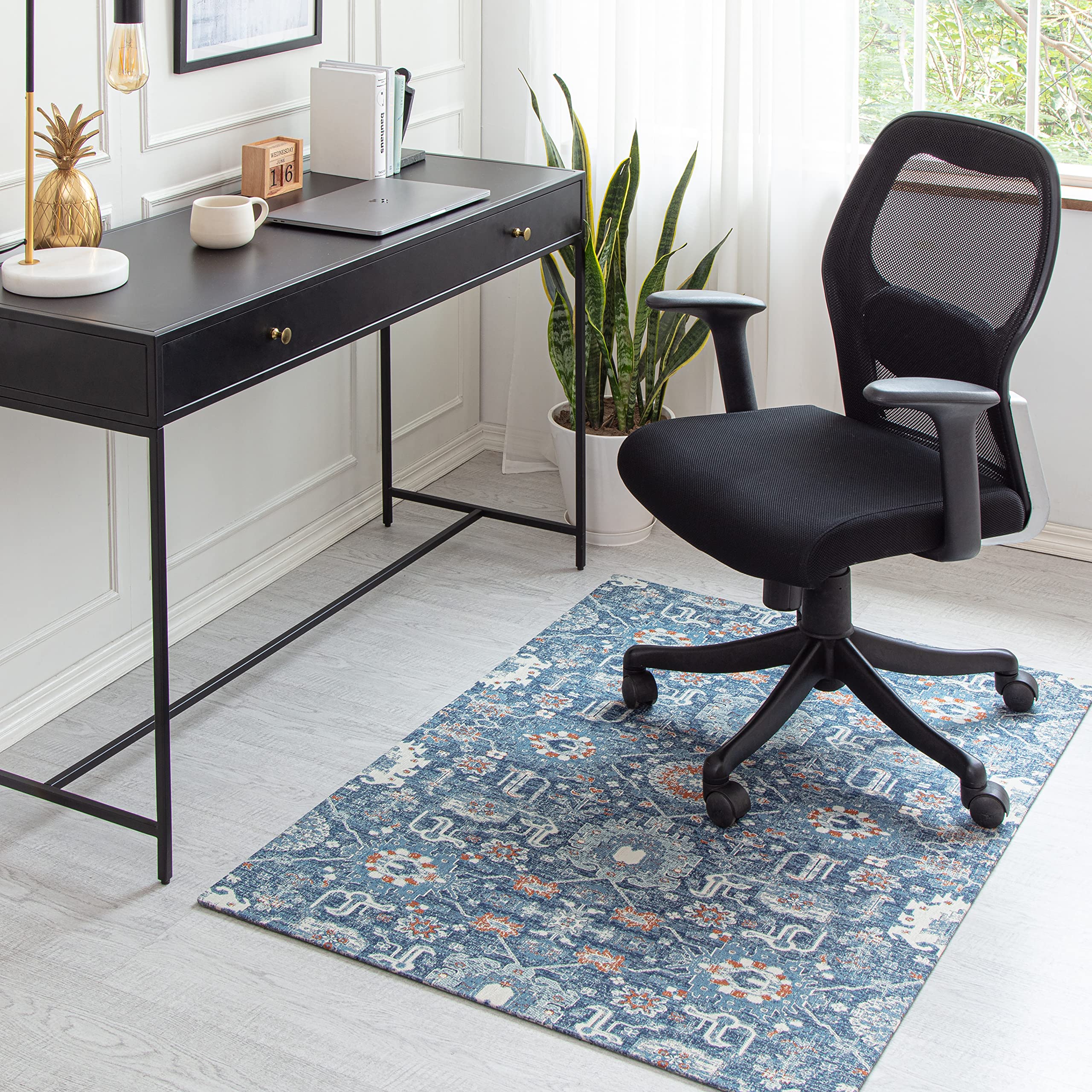 Anji Mountain Rugd Chairmat Carpet Desk Mat-Jacquard Woven Top, Anti-Slip Backing for Low Pile Carpets & Hard Surfaces - Essent