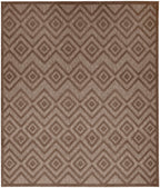 Nourison Versatile Modern Indoor/Outdoor Brown 9' X 12' Area Rug, Easy Cleaning, Non Shedding, Bed Room, Living Room, Dining Room, Backyard, Deck, Patio (9X12)