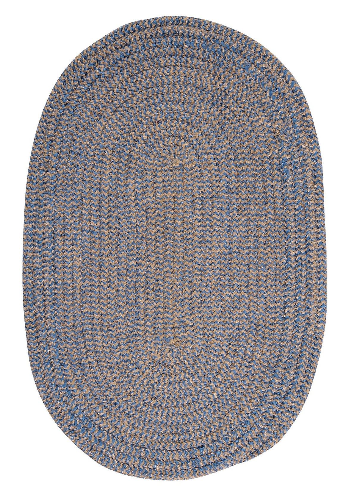 Softex Check Braided Rug, 4' X 6', Blue Ice Check