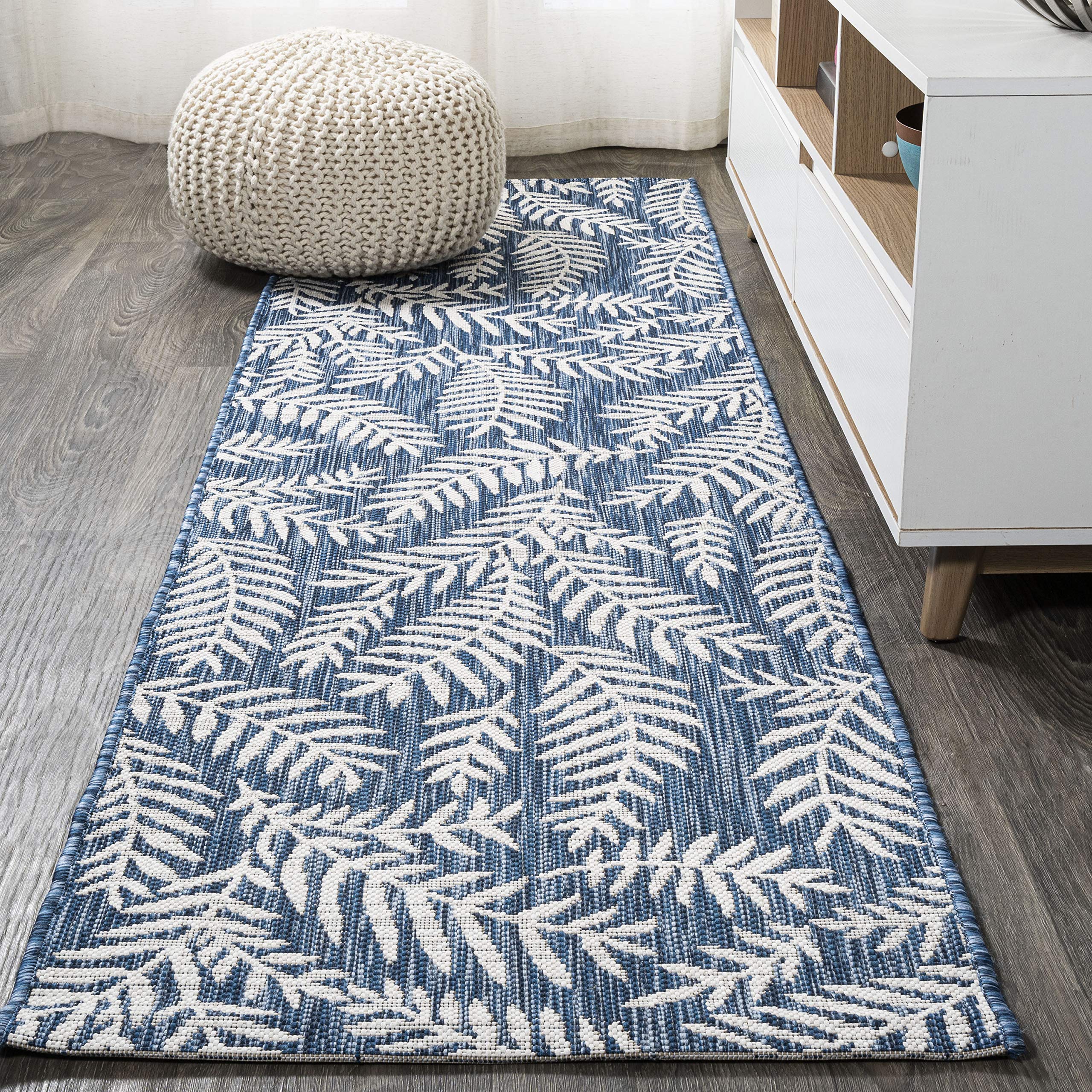 Jonathan Y Smb119B-28 Nevis Palm Frond Indoor Outdoor Area-Rug Coastal Floral Easy-Cleaning Bedroom Kitchen Backyard Patio Non S