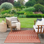 Nourison Positano Indoor/Outdoor Terracotta 5' X 7' Area Rug, Easy- Cleaning, Non Shedding, Bed Room, Living Room, Dining Room, Deck, Backyard, Patio (5X7)