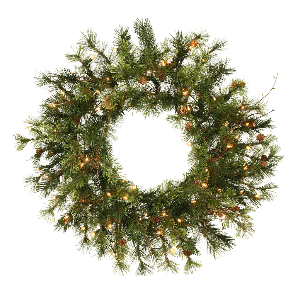 Vickerman 60 Inch  Mixed Country Wreath 300Wmwhtled  A801881Led