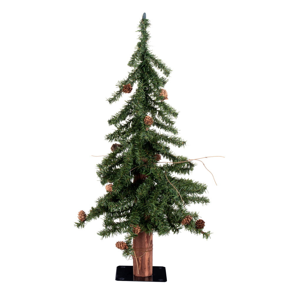 Vickerman 2 X 14 Inch  Alpine Tree W/Cones/Vine 105T  A807220