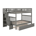 Woodland Staircase Bunk Bed Full over Full with Full Trundle in Grey