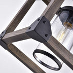 4 Light Adjustable Dimmable Rectangle Chandelier with Wrought Iron Accents