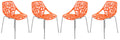 LeisureMod Modern Asbury Dining Chair w/ Chromed Legs, Set of 4
