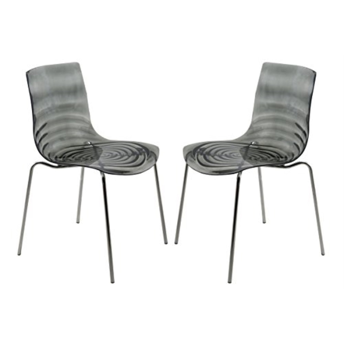 Leisuremod Astor Water Ripple Design Dining Chair Set Of 2