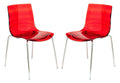 LeisureMod Astor Water Ripple Design Dining Chair Set of 2