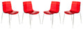 LeisureMod Astor Water Ripple Design Dining Chair Set of 4