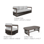 Acadia 4-Piece Aluminum Living Room Set With Swivel Chairs