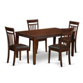 East West Furniture CAP5SMAHLC Kitchen Nook Table Set 5 Pc  Faux Leather Chairs Seat  Mahogany Finish Wood Table and Body