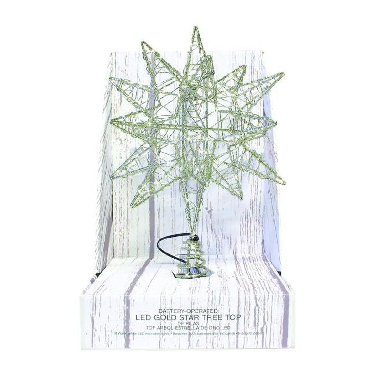Celebrations 9736828 10 In Metal Microdot Led Star Tree Topper  Gold