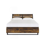 King Size Industrial Slatted Headboard Platform Bed Frame with 6 Storage Drawers