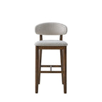 ACTU Bar Stools Set of 2, 30” Upholstered Bar Height Stools, Solid Wood, Mid-Century Modern