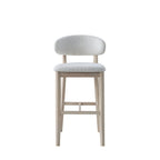 ACTU Bar Stools Set of 2, 30” Upholstered Bar Height Stools, Solid Wood, Mid-Century Modern