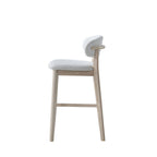 ACTU Bar Stools Set of 2, 30” Upholstered Bar Height Stools, Solid Wood, Mid-Century Modern