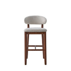 ACTU Bar Stools Set of 2, 30” Upholstered Bar Height Stools, Solid Wood, Mid-Century Modern