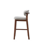 ACTU Bar Stools Set of 2, 30” Upholstered Bar Height Stools, Solid Wood, Mid-Century Modern