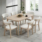 ACTU Scandinavian Dining Table Set with Upholstered Chairs for Small Spaces (Seats 4–6)