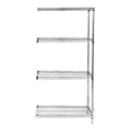 Quantum Storage Systems AD54-1424C Add-On Kit for 54 High 4-Tier Wire Shelving Unit, Chrome Finish, 14 Width x 24 Length x 54 He