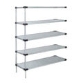 Quantum Ad541460Sg Solid Shelving Addon Kit, 60 Inch W X 14 Inch D X 54 Inch H, 300 Lbs Capacity, Carbon Steel, Galvanized, Nsf