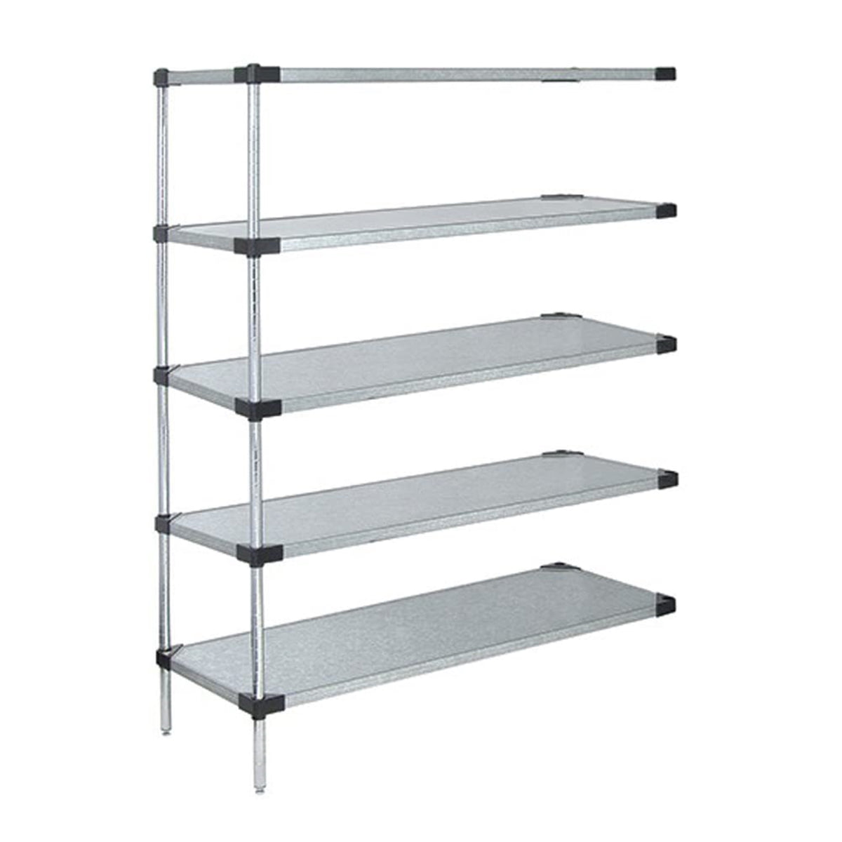 Quantum Ad541460Sg Solid Shelving Addon Kit, 60 Inch W X 14 Inch D X 54 Inch H, 300 Lbs Capacity, Carbon Steel, Galvanized, Nsf