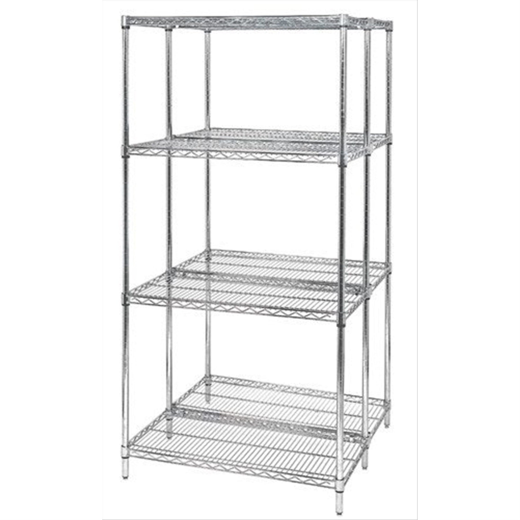 Quantum Storage Systems AD54-2154C Add-On Kit for 54 High 4-Tier Wire Shelving Unit, Chrome Finish, 21 Width x 54 Length x 54 He