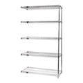 Quantum Ad542160S5 Wire Shelving Addon Kit, 60 Inch  W X 21 Inch  D X 54 Inch  H, 600 Lbs Capacity, Stainless, Stainless, Nsf