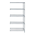 Quantum Storage Systems Ad542460Gy5 Wire Shelving 5 Shelf Addon Units, 24 Inch  X 60 Inch  X 54 Inch , Gray Epoxy