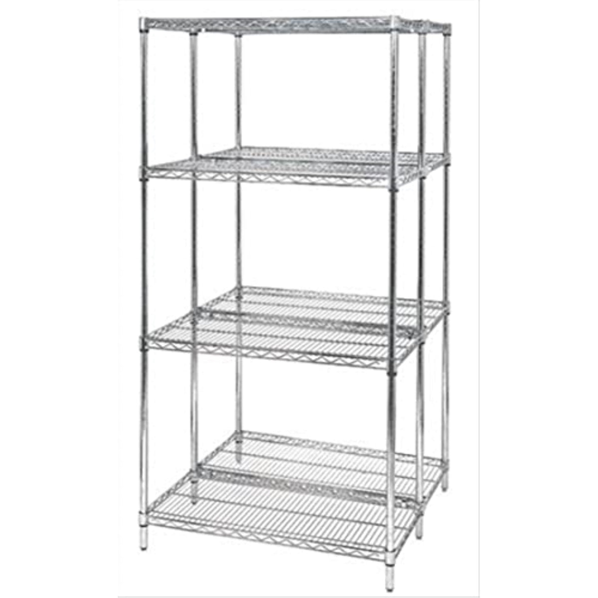 Quantum Storage Systems Ad543072C Addon Kit For 54 High 4Tier Wire Shelving Unit, Chrome Finish, 30 Width X 72 Length X 54 He