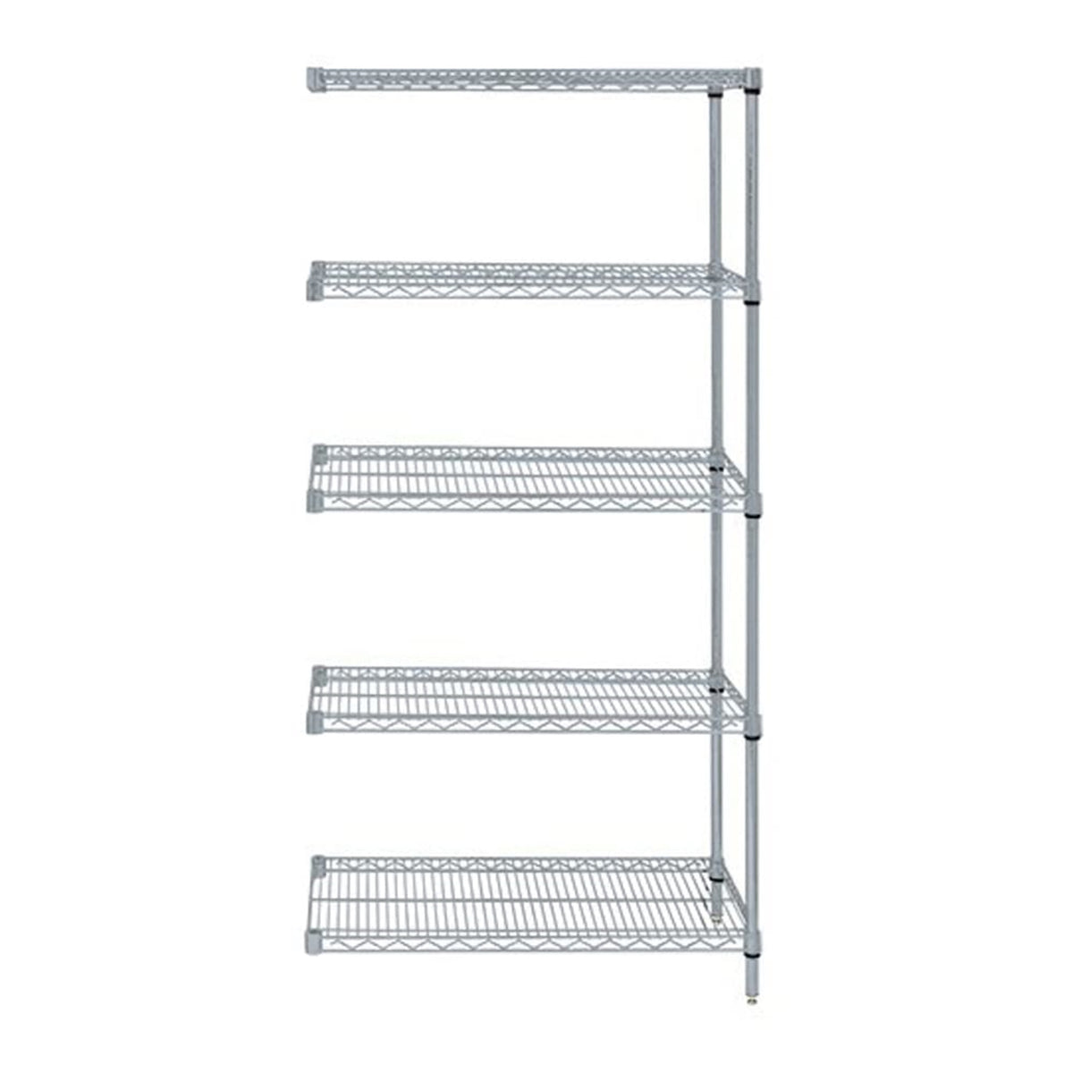 Quantum Storage Systems Ad543672Gy5 Wire Shelving 5 Shelf Addon Units, 36 Inch  X 72 Inch  X 54 Inch , Gray Epoxy