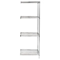 Quantum Ad631472S Wire Shelving Addon Kit, 72 Inch W X 14 Inch D X 63 Inch H, 600 Lbs Capacity, Stainless, Stainless, Nsf