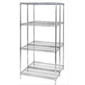 Quantum Storage Systems Ad632154C Addon Kit For 63 High 4Tier Wire Shelving Unit, Chrome Finish, 21 Width X 54 Length X 63 He
