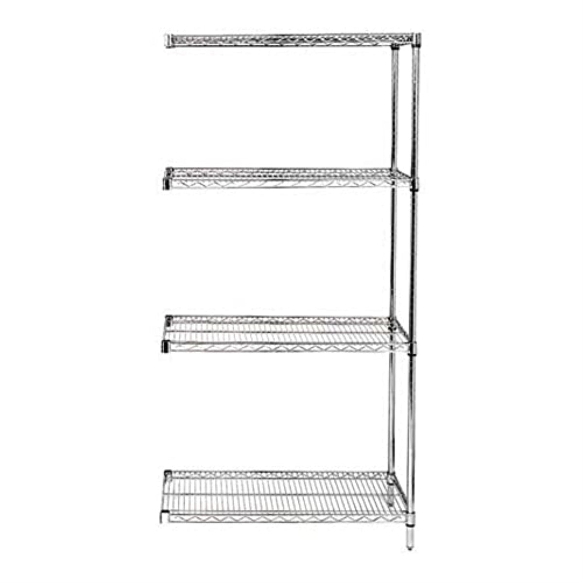 Quantum Storage Systems Ad632430C Addon Kit For 63 Inch  High 4Tier Wire Shelving Unit, Chrome Finish, 24 Inch  Width X 30 Inch  Length X 63