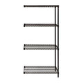 Quantum Storage Systems Ad632436Bk Addon Kit For 63 Inch  High 4Tier Wire Shelving Unit, Black Finish, 24 Inch  Width X 36 Inch  Length X 63