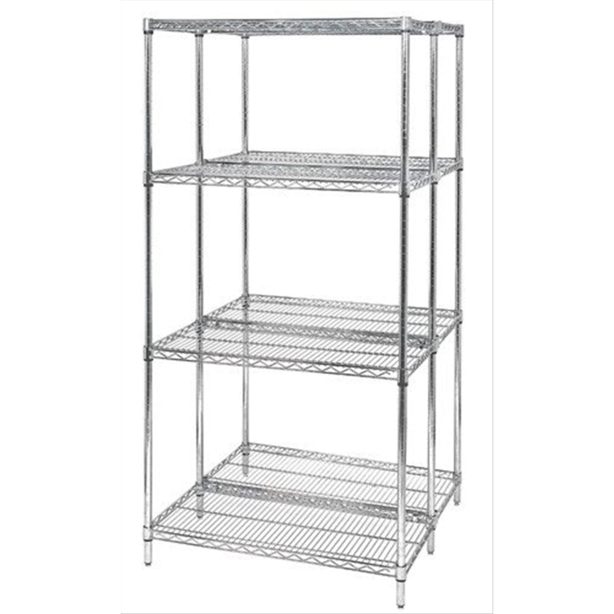 Quantum Storage Systems Ad633072C Addon Kit For 63 Inch  High 4Tier Wire Shelving Unit, Chrome Finish, 30 Inch  Width X 72 Inch  Length X 63