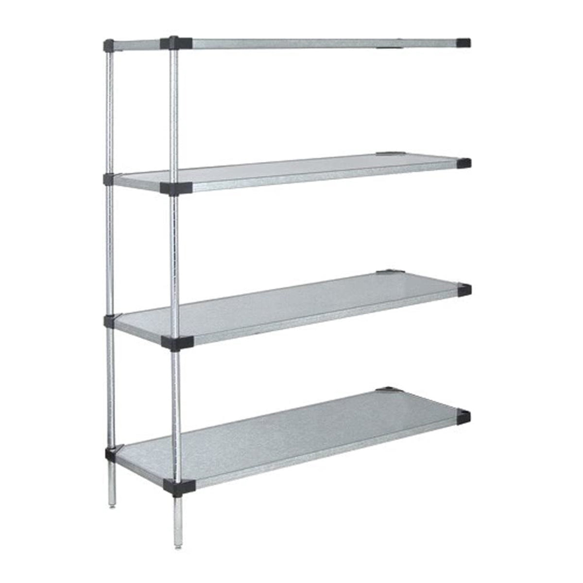 Quantum Ad741454Sg Solid Shelving Addon Kit, 54 Inch W X 14 Inch D X 74 Inch H, 300 Lbs Capacity, Carbon Steel, Galvanized, Nsf