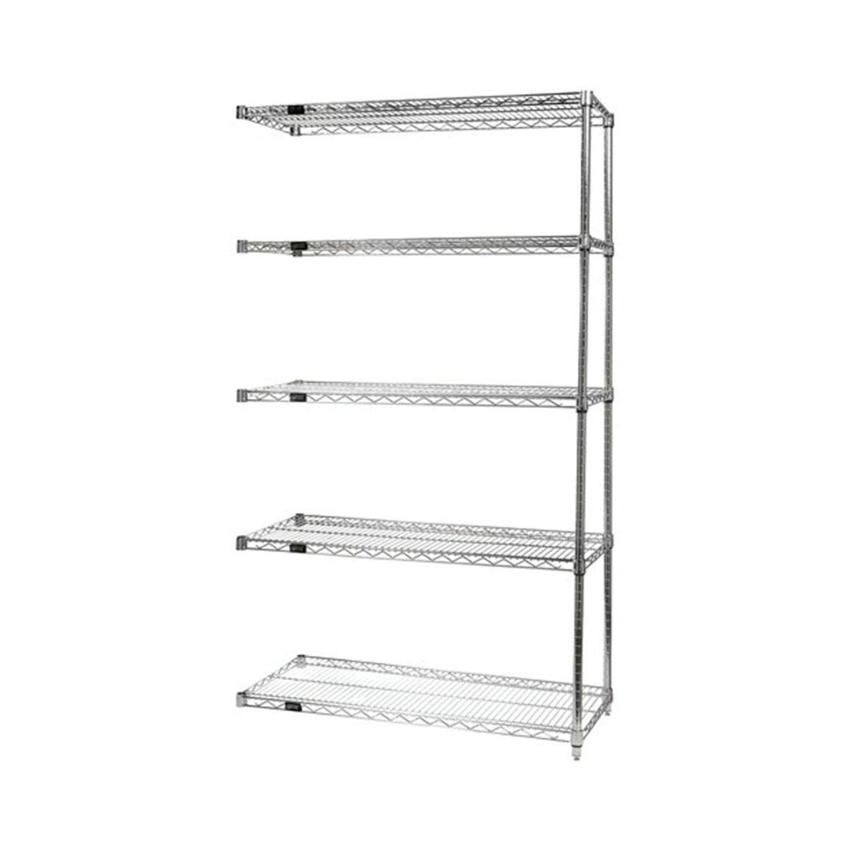 Quantum Ad741472S Wire Shelving Addon Kit, 72 Inch W X 14 Inch D X 74 Inch H, 600 Lbs Capacity, Stainless, Stainless, Nsf
