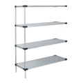 Quantum Ad741824Sg Solid Shelving Addon Kit, 24 Inch W X 18 Inch D X 74 Inch H, 300 Lbs Capacity, Carbon Steel, Galvanized, Nsf