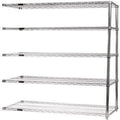 Quantum Ad742136S5 Wire Shelving Addon Kit, 36W X 21D X 74H, 600 Lbs Capacity, Stainless, Stainless, Nsf