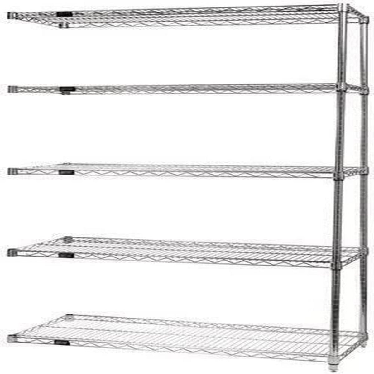 Quantum Ad742136S5 Wire Shelving Addon Kit, 36W X 21D X 74H, 600 Lbs Capacity, Stainless, Stainless, Nsf